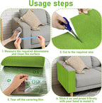 Trimmable Cat Scratching Post Carpet Covered 78.7”x15.8” Self-Adhesive Cat Tree Shelves Replacement Parts Mat Cat Scratcher for Cat Tree Shelf Steps Couch Furniture DIY Protector（Green）