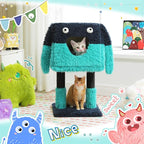 PEQULTI 31" Cat Tree for Indoor Cats, Multi-Level Cat Tower with Cozy Cat Condo Clearance Prime, Blue