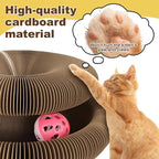 Kitty Curls Cat Toy, Magic Organ Cat Scratching Board with Bell-Ball, Foldable Interactive Marlenes Kitten Curls Cat Scratchers for Indoor Cats