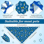 Abbylike 50 Pcs Hanukkah Dog Bandanas Bulk Blue Bandanas for Dogs Triangle Kerchief Bibs Scarf Set for Pet Hanukkah Costume Photo Props Accessories Pet Shops, 25 Styles (25.6 x 17.7 x 17.7)