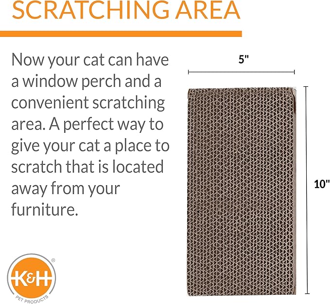 K&H Pet Products EZ Mount Window Cat Scratcher REFILL Cardboard 5 X 10 Inches - Fits K&H Cat Scratcher that Mounts to Virtually Any Smooth Surface (Refill ONLY - Frame sold separately)