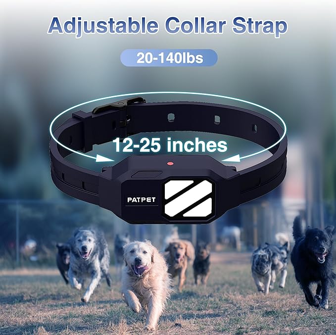 PATPET Dog Training Collar with Remote, 4200Ft E-Collar with LED Light, 3 Training Modes Beep, Vibration, Static, Rechargeable Electric Collar for Medium Large Dogs