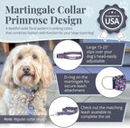 Lucky Love Dog Martingale Dog Collar - Adjustable, No-Slip, Durable, & Soft Webbing Collar for Male and Female Dogs Ideal for Training & Walking - Primrose, Large