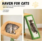 DWVO Cactus Cat Tree: 37" Tall with Self-Grooming Brush, Cute Kitten Climbing Tower for Indoor Kittens with Cat Condo, Plush Platform, Hammock, Sisal Scratching Posts, Dangling Ball