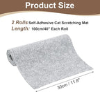 uxcell Self-Adhesive Cat Scratching Mat, 2 Roll 39.4" x 11.8" Couch Protector from Cat Claws for DIY Sofa, Wall, Doors, Cut Anti Cat Scratch Pad Carpet Mat, Light Gray