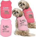 Parisian Pet 2 Pack Dog Shirts – 100% Cotton Shirts for Medium Dogs – Pink Sleeveless Stylish Girl Dog Clothes – Breathable and Lightweight Pet Apparel - Stretchy Summer T Shirts for Dogs