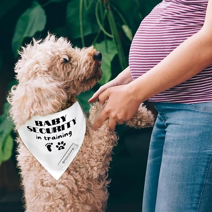 Realeaf Baby Security in Training Dog Bandanas Pet Scarf for Large and XLarge Dogs Pregnancy Announcement Pet Accessories Pregnancy Reveal Ideas (Baby Security in Training, X-Large)