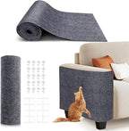 78.7"X15.8" Self-Adhesive Cat Scratching Mat - Durable Couch Protector from Cat Claws, DIY Furniture Protector from Cats Scratching, Sticky cat Scratch Wall mat- No Residue, Safe for Cats (Dark Grey)