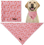 Valentine Dog Bandana, Pink Heart Triangle Bid Scarf for Small Medium Dog, Cotton Pet Kerchief for Girl Boy Dogs or Cats, Red Dog Bandana, Cute Adorable Puppy Bandana