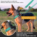 Prong Training Collar w/ Nylon Cover Comfort Tips & Quick Release Snap Buckle - Classic Collar & Leash for Small to Large Dogs, Teal, 3mm, 14-18'' Neck