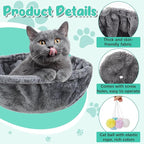 3 Pack 14.6" Large Cat Tree Hammock Basket Bed Lounger Tower Replacement Parts with 6 Pcs Hanging Elastic Strings Pom Pom Toys, Cat Tree Accessories Hammock Attachment (Gray)