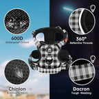NESTROAD Dog Harness (Checkered Black,S) with Leash, Reflective, Adjustable, Soft Padded, Easy Control Handle, for Small Dogs, Front & Rear Clip Design
