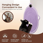 Cat Scratcher Mat, Natural Cotton Rope Cat Scratch Pad, 15.7'' Round Horizontal Floor Cat Scratching Pads for Indoor Cats, Cat Furniture Protector for Wall, Couch, Carpets, Sofas, Purple