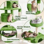 Yaheetech 62.5inches Cat Tree Cat Tower Kitten Condo with Platform & Hammock, Scratching Posts for Kittens Pet Play House with Plush Perch for Indoor Activity Relaxing, Green