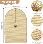 Natural Sisal Cat Scratcher Mat with Sisal Ball, Cat Wall Scratcher Cat Scratchers for Indoor Cats with Velcro Tapes, Cat Scratch Pad Carpet Rug, Wall Mounted Cat Scratching Mat Protect Wall and Sofas