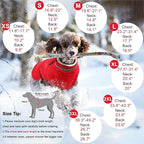 Dogcheer Dog Coat with Harness, Waterproof Dog Jacket Adjustable Pet Winter Coat with Zipper, Christmas Puppy Snow Jacket Fleece Sweater for Small Medium Large Dogs - Red S