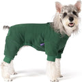 cyeollo Dog Pajamas Small, Stretchable Fleece Pet Onesie Coat for Small Dogs Pjs Warm Puppy Jumpsuit Soft Cold Weather Dog Clothes Outfits, Green S