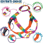 2 Hounds Design - Freedom No-Pull Harness & Training Leash in Multi-Color | Dual Leash Loops, No Pulling on Walks | Lined to Prevent Chaffing | for Large Sized Dogs (Size L, Chest 28”- 32”)