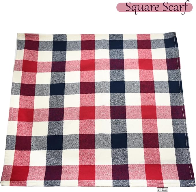 Bubblepup Dog Bandanas, Fall Dog Bandana for Boys Girls, Plaid Reversible Triangle Bibs Scarf Accessories for Dogs Pets