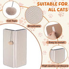 Aliceset 2 Pack 17.25 x 13 Inch Self Adhesive Wall Mounted Cat Wall Corner Scratcher Pad for Indoor Cat Kitten Scratcher Cardboard for Protector Furniture Couch Sofa with Ball Toy and Adhesive Tapes