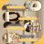 Cat Tree Tower, 56.3-Inch Multi-Level Cat Tree for Indoor Cats with Scratching Posts, Condos, Plush Perches, Hanging Cat Toy, Cute Cat Tree for Kittens & Adult Cats, Brown