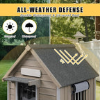 Small Dog House Indoor, Wooden Outdoor Dog House with Waterproof Roof, Chew-Proof Iron Frame, Doghouse Kennel Puppy Shelter for Small Medium Dogs,26" L x 34.6" W x 32" H