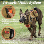rabbitgoo Tactical Dog Harness for Small, Heavy Duty Pet Harness with Handle, No-Pull Service Vest Small Breed, Adjustable Military Dog Vest for Training Hunting Walking, Brown Camo, S
