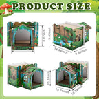 2 Story Cardboard Cat House with Scratcher Pad for Small Kitten,17x12x10 Multi Level Durable Cat Condo & Villa for Bunny Rabbit Small Animals Christmas Birthday Gift(17x12x10,Forest)