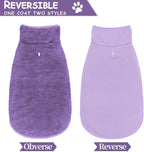 Malier Dog Winter Coat, Reversible Fleece Dog Cold Weather Coats, Windproof Warm Snow Puppy Jacket Vest Pet Clothes for Small Medium Large Dogs (Purple, X-Small)