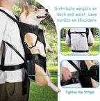 PetBonus Pet Front Dog Carrier Backpacks, Adjustable Pet Backpack, Legs Out Easy-fit Puppy Chest Carrier for Medium Small Dogs, Hands Free for Hiking, Cycling (Black, M)