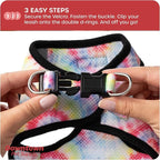 Downtown Pet Supply Step-in Dog Harness – No Pull, Adjustable Padded Mesh with Reflective Trim, Secure Buckle Strap – Comfortable & Breathable Small Dog Harness, Small, Tye Die