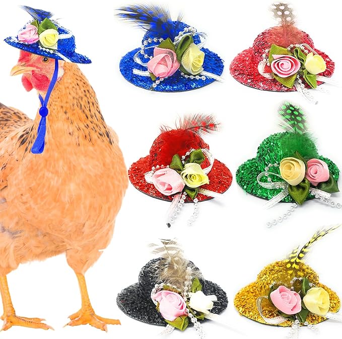 6 Pieces Chicken Hats, Doll Hats, Bear Clothes, Stuffed Animal Clothing, Chicken Helmets