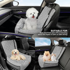 Dog Car Seat for Small and Medium Dogs, Booster Seat Sofa Pet Bed, Portable Car Travel Carrier Bed (Black Stripes,M)