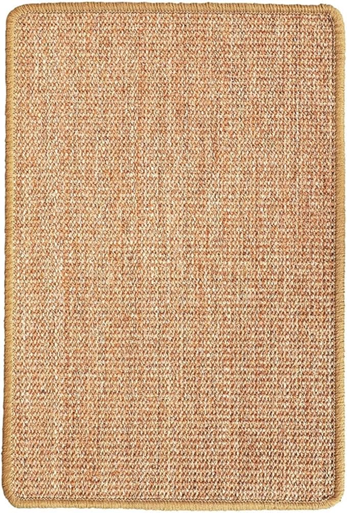 Cat Scratcher Mat Natural Sisal Cat Scratching Pads with Self-Adhesive Horizontal Floor Rug for Indoor Cats Grinding Claws Nails, Khaki, 12" x 16"