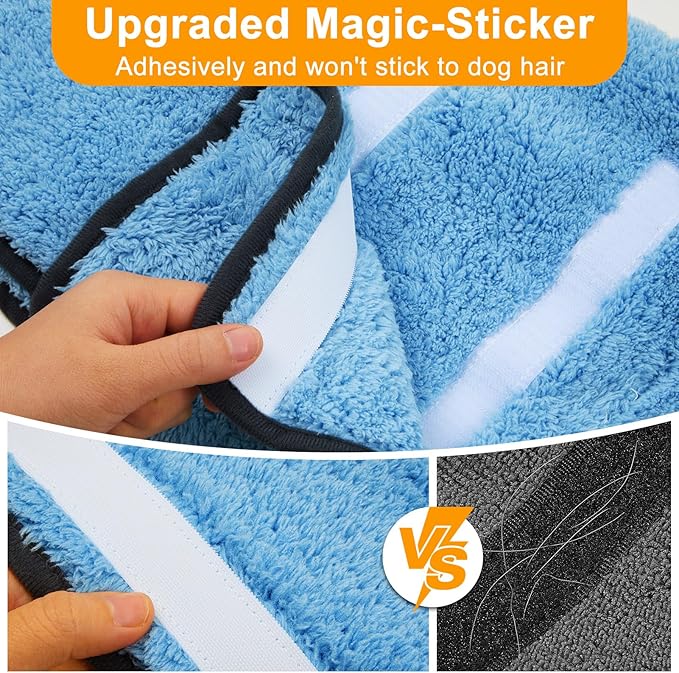 Bienbee Dog Bathrobe, Quick Drying Super Absorbent Dog Robes for After Bath, Warm Keeping Dogs Towel, Dogs Bath Supplies, Light Blue XXL