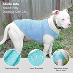 KYEESE 2Pack Reflective Dog Shirt, Lightweight Sun Protection Dog T Shirts for Medium Large Dogs, Breathable Sleeveless Pet Tank Top Summer Dogs Clothes for Night Walking Outdoor, Lake Blue+Blue, 2XL
