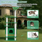 74 Inches Tall Outdoor Weatherproof Cat Tower, Multi-Level Cat Tree, Large Cat Condo with PVC Board and Cat Scratching Posts, for Outside and Indoor Cat Houses