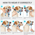 Weesiber No-Pull Dog Head Collar, Adjustable Dog Muzzle Padded Head Halter Training Nose Leash, Easy Control for Walking (Blue,M)