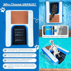 Vapaus Inflatable Dog Boat Ramp for Large Dogs – Floating Pup Ladder with Anti-Slip Surface, Portable Dog Water Ramp for Pool Dock Lake Boat – Heavy Duty Pet Boarding Platform