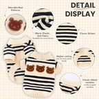 Dog Sweaters for Small Dogs with Cute Bear Pattern, Striped Soft Stretchable Warm Puppy Clothes for Small Dogs Cats, French Bulldog, Chihuahua for Winter