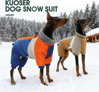 Kuoser Fullbody Dog Coat - Large Dog Winter Coat with Built-in Harness, Reflective Jacket, Snowsuit for Begle, Corgi, Labrador (Brown XXL)