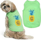 Parisian Pet Dog Shirt – 100% Cotton Shirts for Medium Dogs – Tropical Sleeveless Pet Vest – Lightweight and Breathable Dogs Apparel – Cute Dog Clothes - Stretchy T Shirts for Pets
