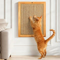 Large Sisal Cats Wall Scratcher, Floor or Wall Mounted Cat Scratching Mat, Durable cat Scratch Pads for Indoor Cats, Framed Sisal Scratch Pad Mat, Wall Cat Scratching Post for Furniture Protector