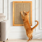 Large Sisal Cats Wall Scratcher, Floor or Wall Mounted Cat Scratching Mat, Durable cat Scratch Pads for Indoor Cats, Framed Sisal Scratch Pad Mat, Wall Cat Scratching Post for Furniture Protector