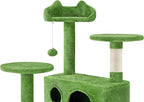 Topeakmart 61in Cat Tree Tower Condo with 2 Cozy Cat Condos Ladder and 3 Platforms for Indoor Cats Kittens