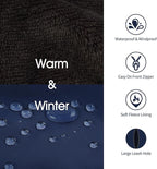 IECOii Extra Large Dog Coat - Thick Fleece Lined, Waterproof Snow Suit, Zippered Pet Jacket, Warm Winter Clothes, 4XL