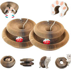 Kitty Curls Cat Toy, Magic Organ Cat Interactive Scratcher Cardboard with Bell Ball, Foldable & Changeable Accordion Shape Exercise Anxiety Relief Toy for Indoor Cats (2PCS)