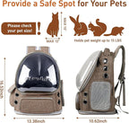 Pawstrip Cat Backpack Carrier with Large Space Bubble Window, Airline Approved Breathable Pet Carrier for Small Dogs Cats up to 15lbs, Foldable for Travel Hiking & Outdoor Use