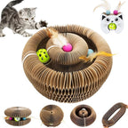 Upgraded-Magnetic Magic Organ Cardboard Cat Scratcher Board Toy, New Feather Balls Cardboard Scratching Pad for Mental Physical Exercise, Interactive Toys for Indoor Cats, Kitty