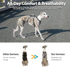 Huntboo Escape Proof Dog Harness, Escape Artist Harness, Fully Reflective Harness with Padded Handle, Breathable,Durable, Adjustable Vest for Medium Dogs Walking, Training, and Running Gear (Black,XS)